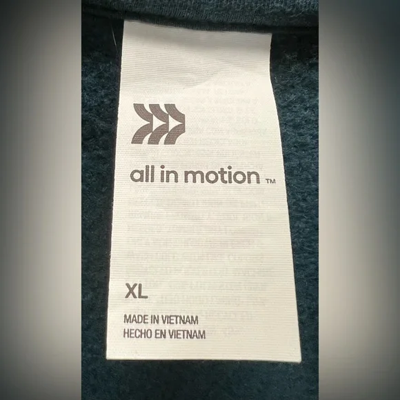 ALL IN MOTION  NEW NO TAGS   Teal Full-Zip Hoodie - Picture 4 of 7